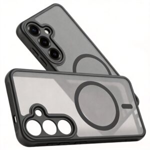 magnetic case for samsung galaxy s24 series ultra, plus & fe frosted matte cover, anti fingerprint hard back with strong magnet ring compatible with magsafe chargers