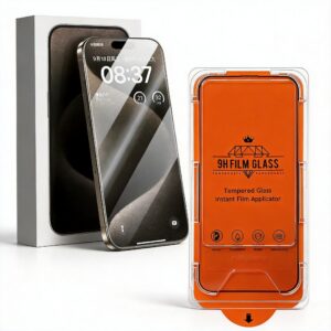 for iphone 17 pro max glass 16/15/14/13 pro max glass & screen protector dust free install tray, 9h tempered glass for iphone 15 plus/14/13/12 /11